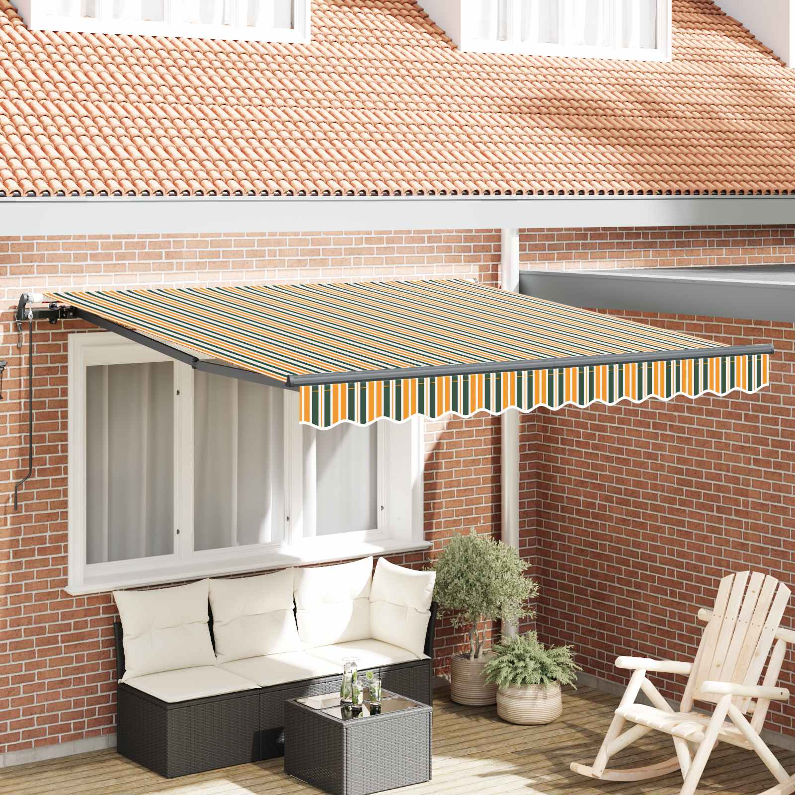 Ištraukiama markizė Žalia ir geltona 350 x 250 cm