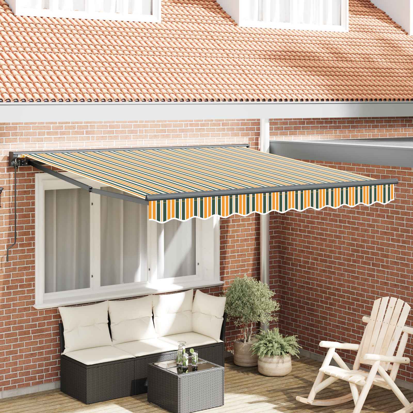 Markizės rėmas Žalia ir geltona 350 x 250 cm