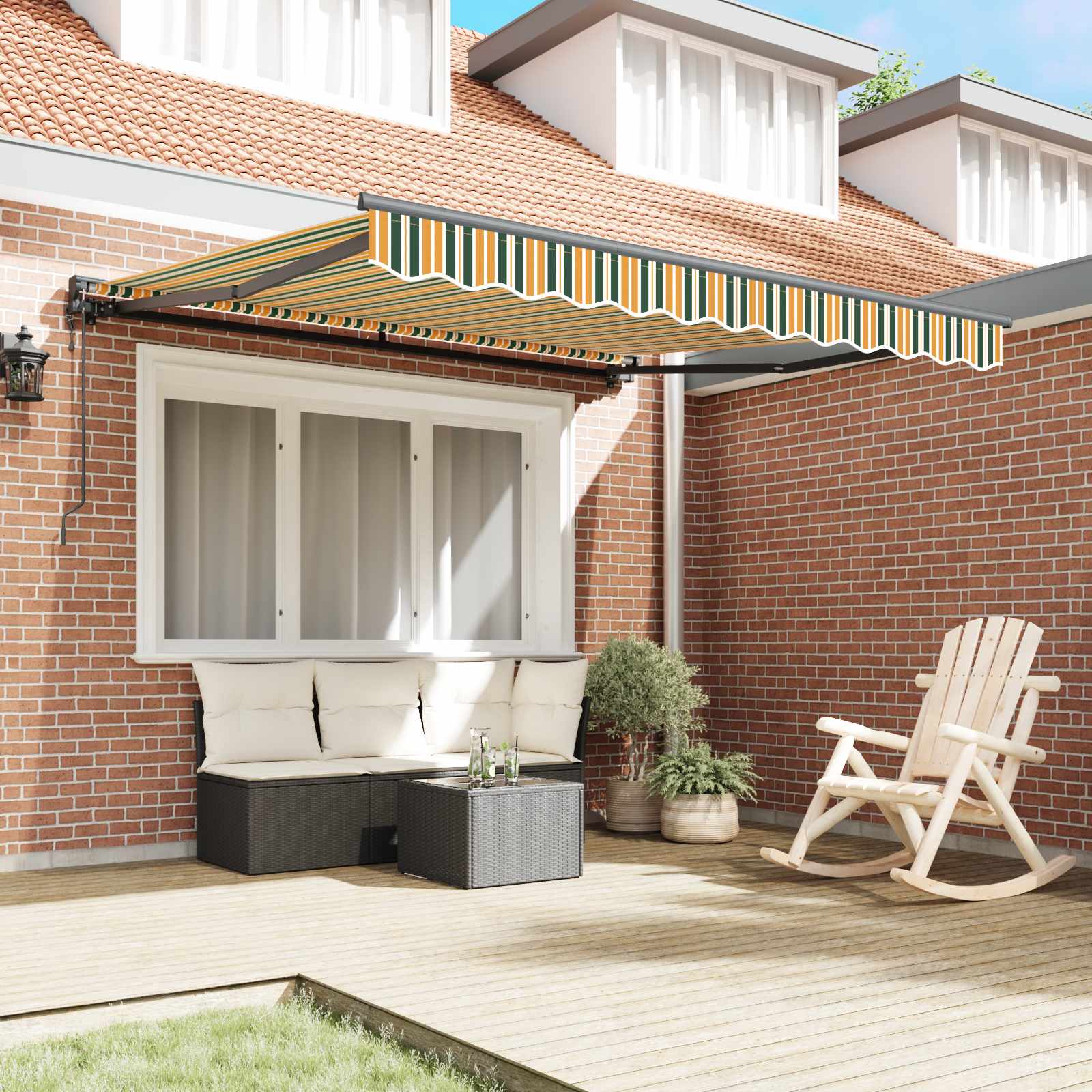 Markizės rėmas Žalia ir geltona 350 x 250 cm