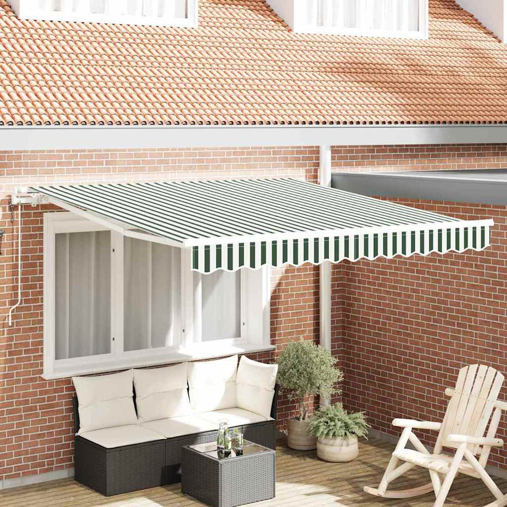Elektrinė ištraukiama pavėsinė Žalia ir balta 350 x 250 cm