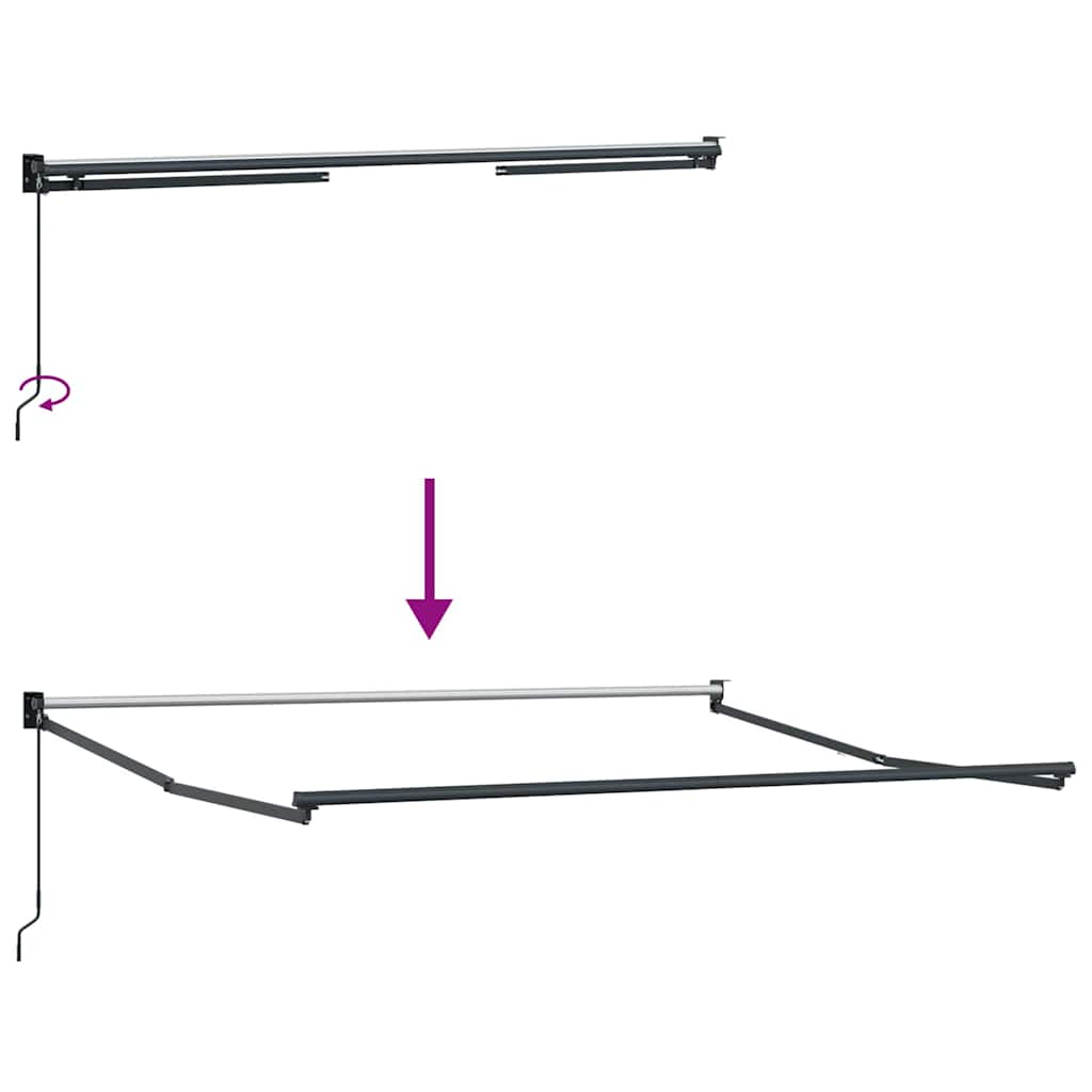 Retractable Awning Green and White 350 x 250 cm