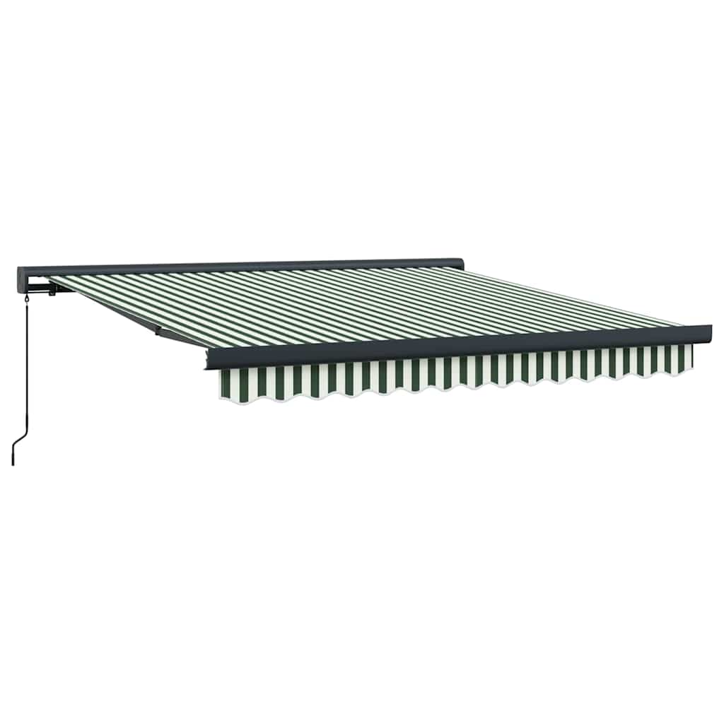 Izvelkama markīze Zaļa un balta 350 x 250 cm