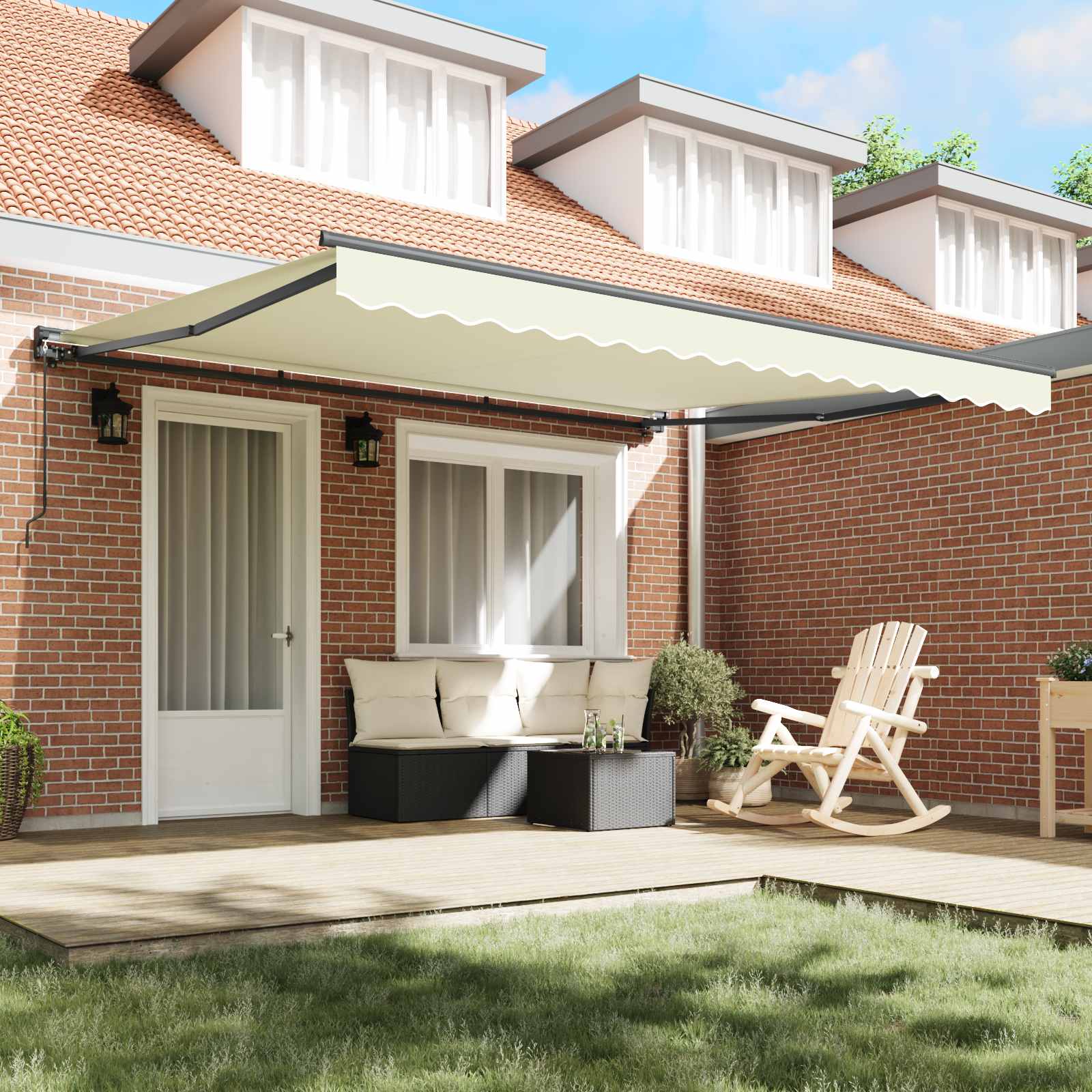 Retractable Awning Cream 400x300 cm fabric