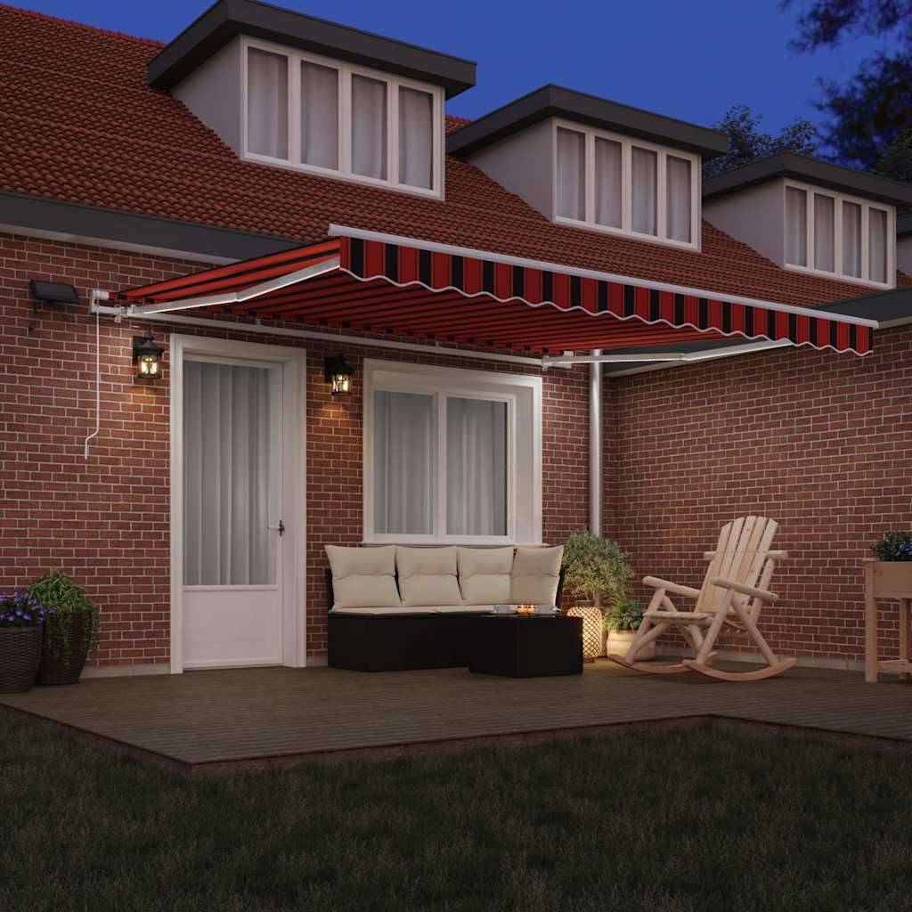 Rankinė Ištraukiama Markizė su LED Oranžinė ir Ruda 400x300 cm