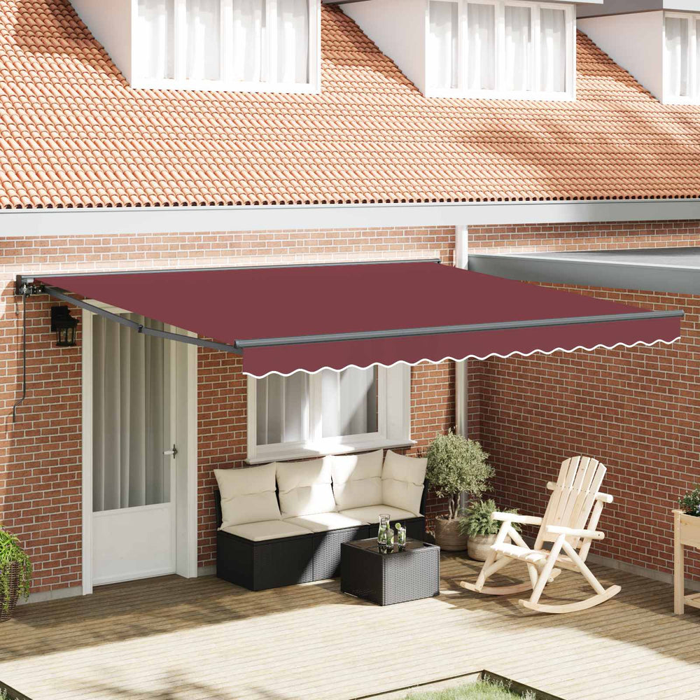 Electric Semi-Cassette Awning Bordeaux Red 400x300 cm