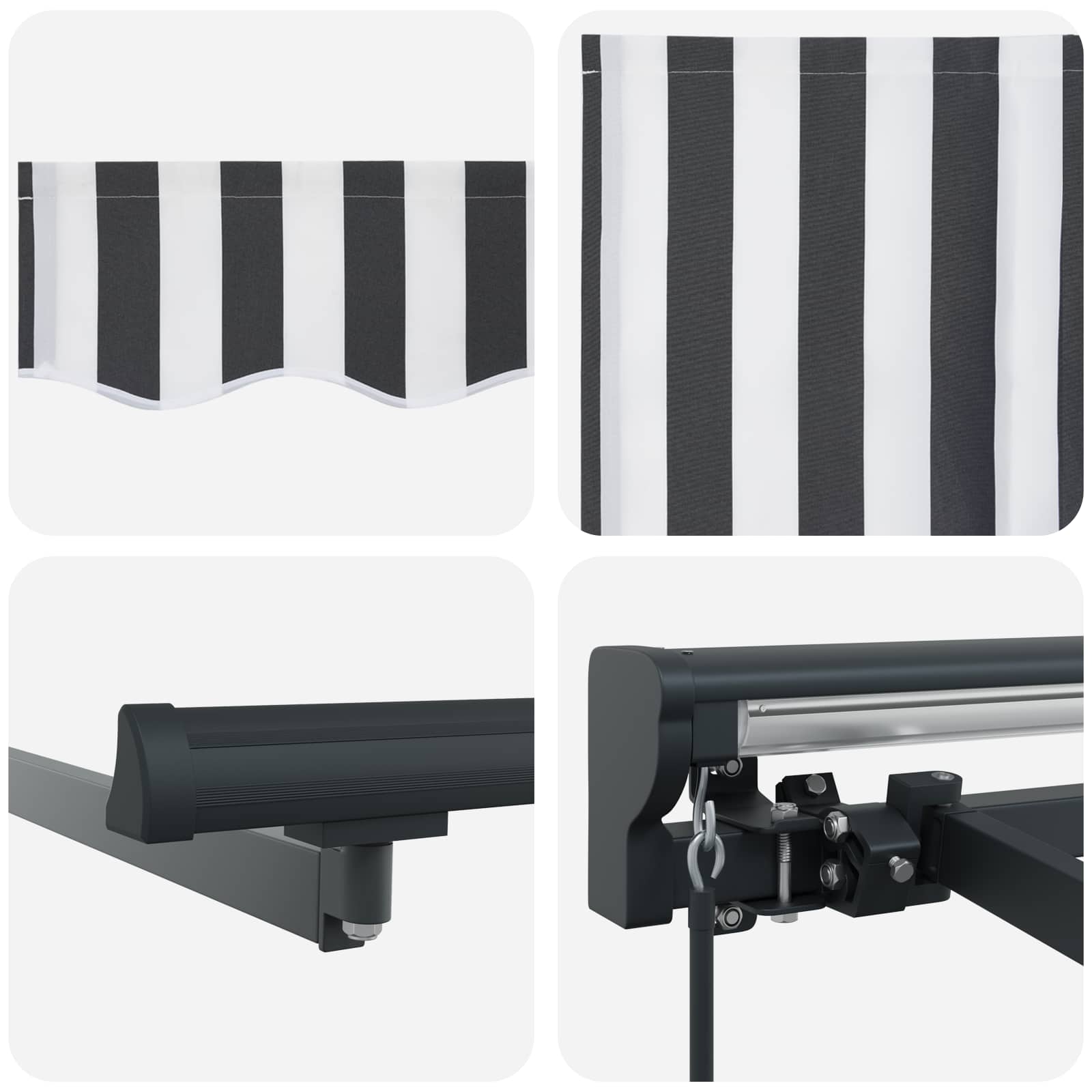 Retractable Awning Anthracite and white 400x300 cm fabric