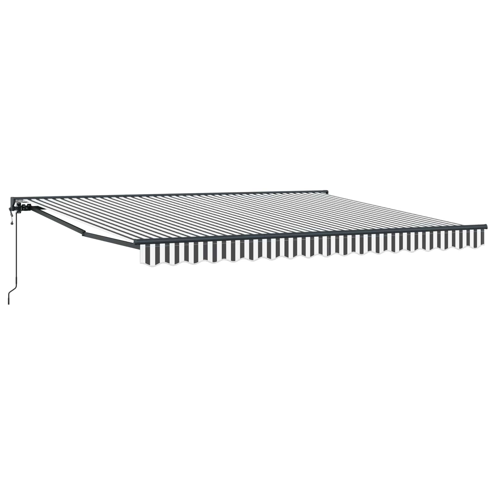 Ištraukiama markizė Antracito ir baltos 400x300 cm audinys