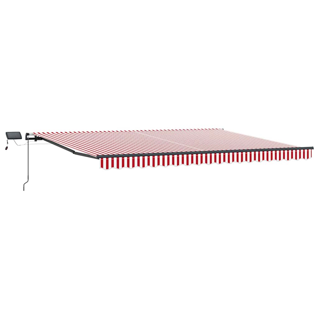 Manual Retractable Awning with Red and White LED Stripes 400x300 cm