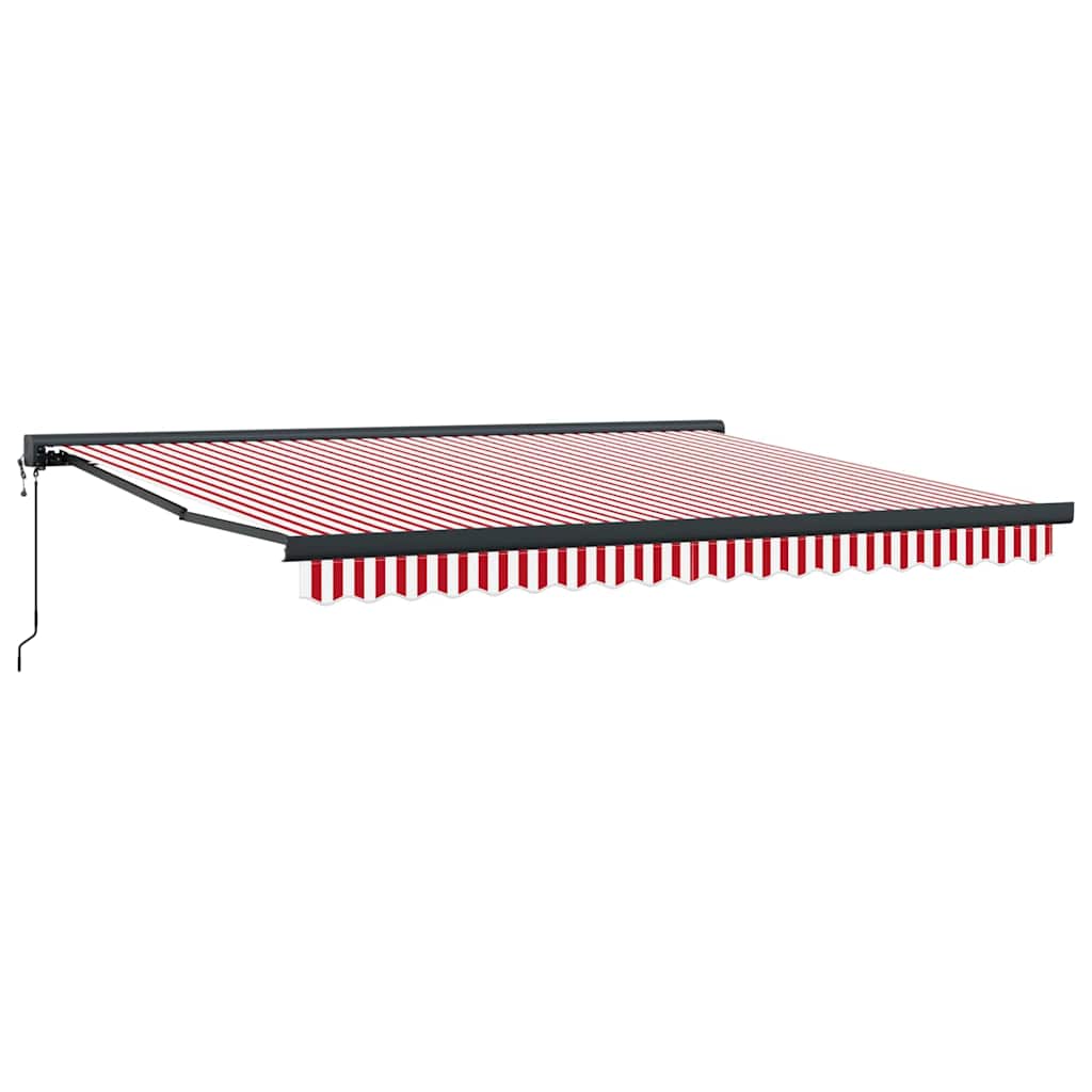 Automatic retractable awning with red and white stripes 400x300 cm