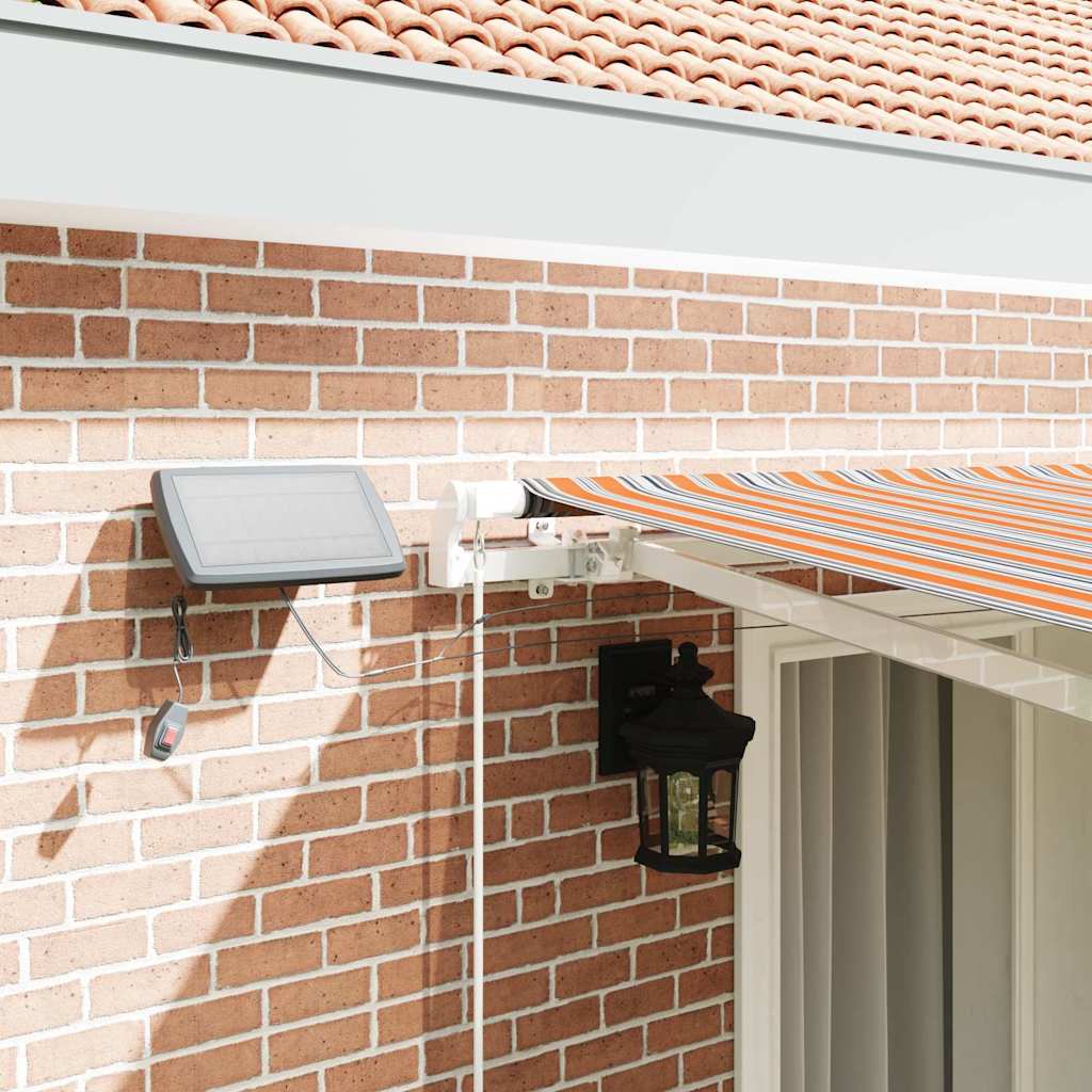 Rankinė įtraukiama markizė su LED dryžuota medžiaga 400x300 cm