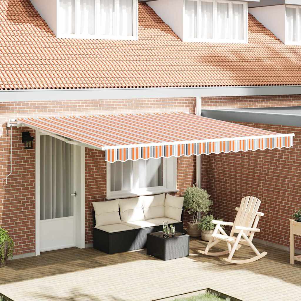 Automatinė įtraukiama markizė su draugišku dryžuotu raštu 400x300 cm
