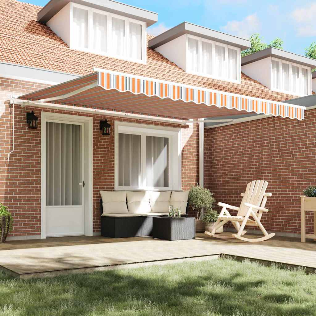Automatinė įtraukiama markizė su draugišku dryžuotu raštu 400x300 cm