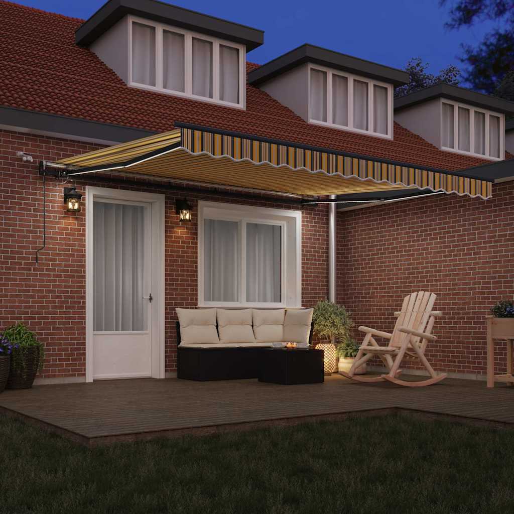 automatinė įtraukiama markizė su LED daugiarūšiu dryžiu 400x300 cm