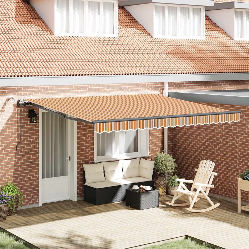 Automatic Retractable Awning with Multi-Color LED Strip 400x300 cm