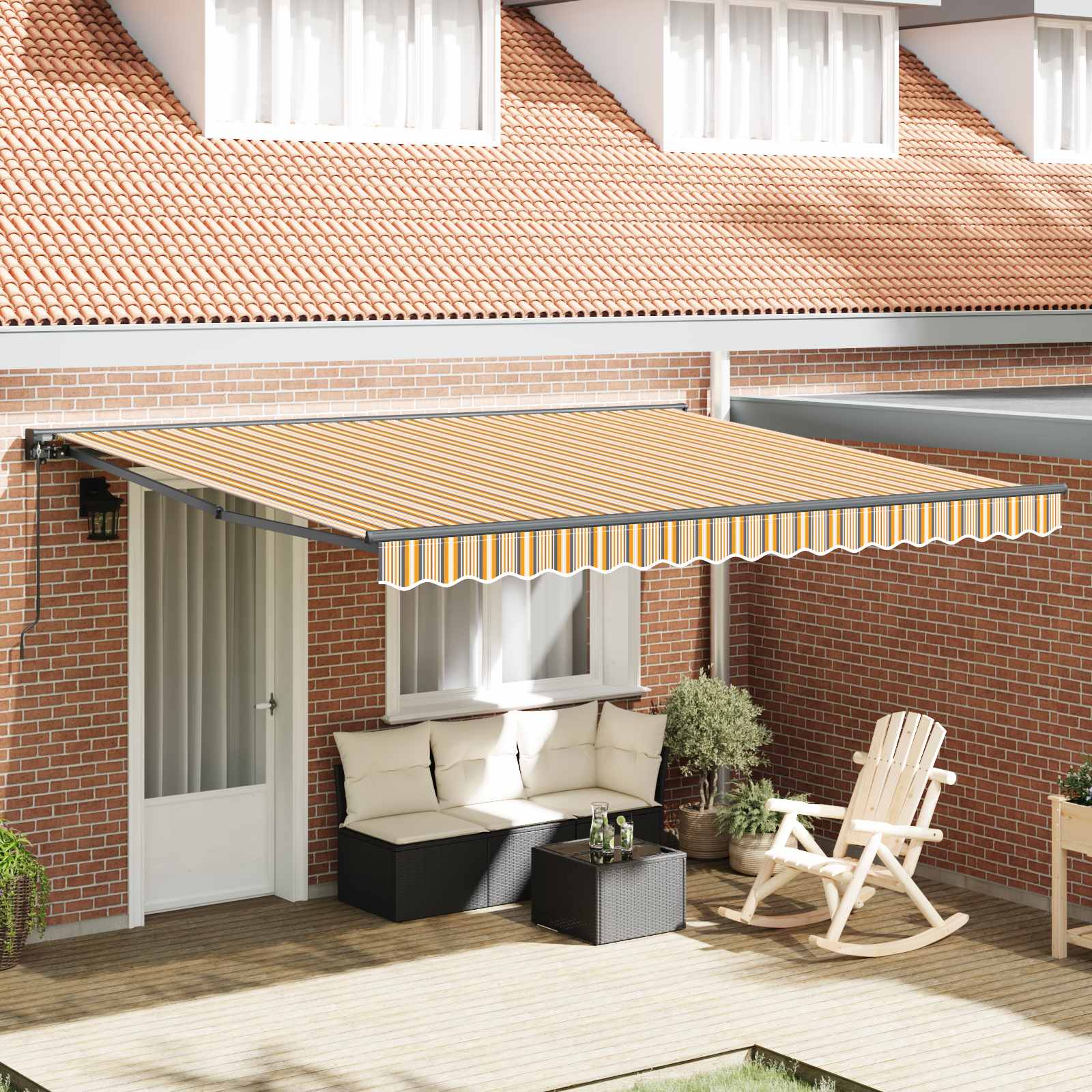 Retractable awning Striped 400x300 cm fabric