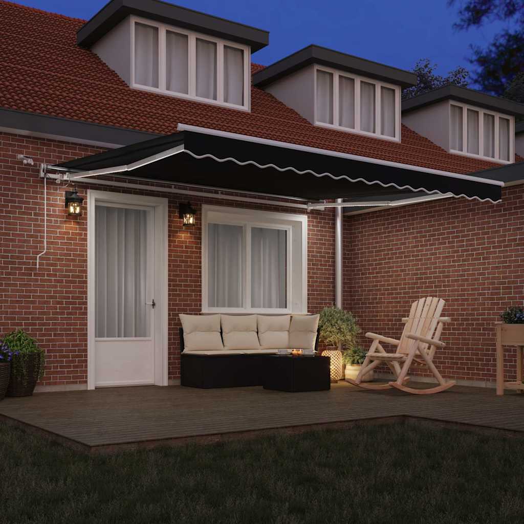Ištraukiama markizė Juoda 400 × 300 cm Poliesteris ir Metalas