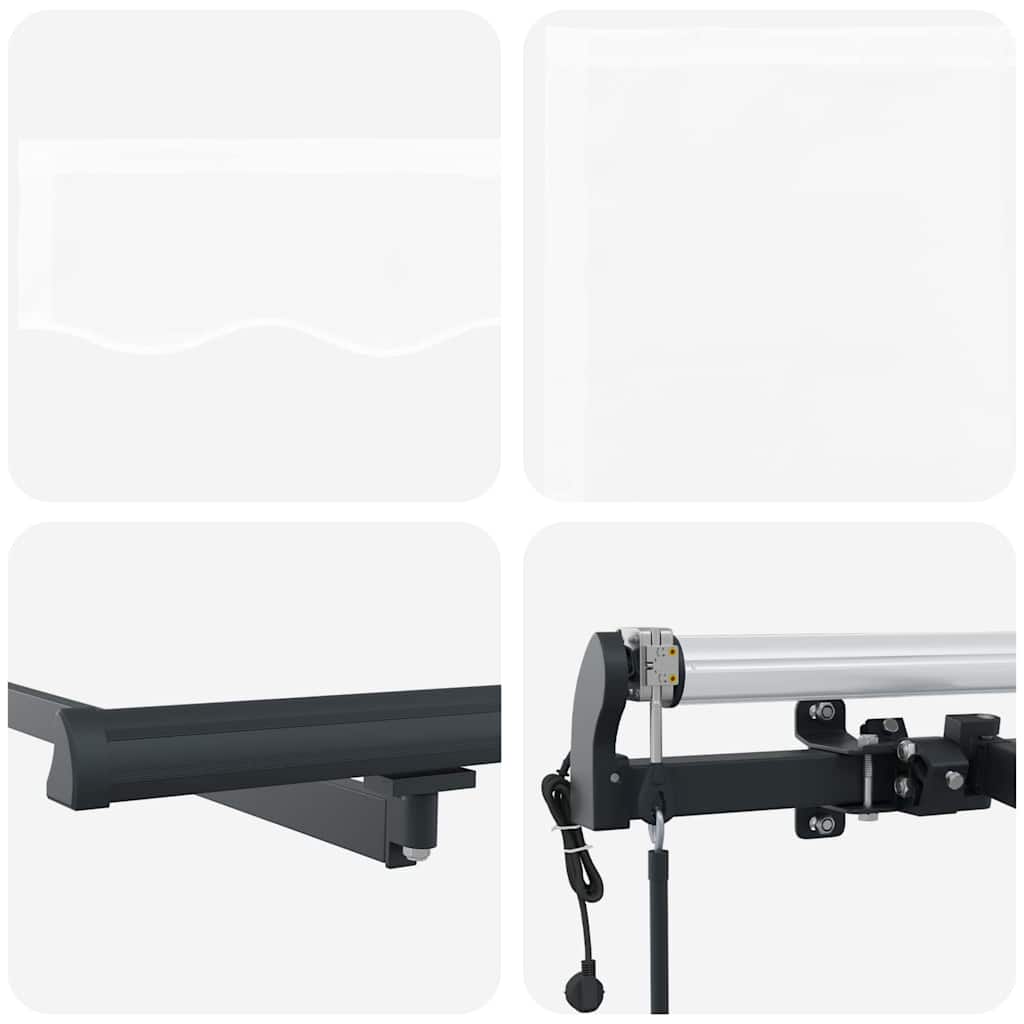 Retractable Awning White 400 × 300 cm Fabric and aluminium