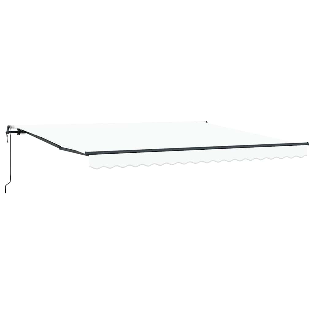 Retractable Awning White 400 × 300 cm Fabric and aluminium