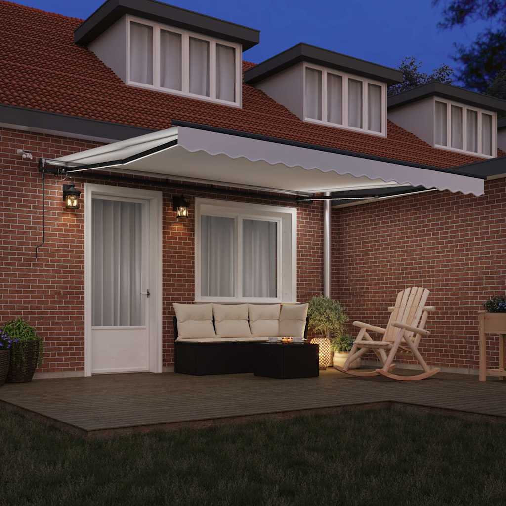 Automatinė Įtraukiama Markizė su LED Balta 400x300 cm