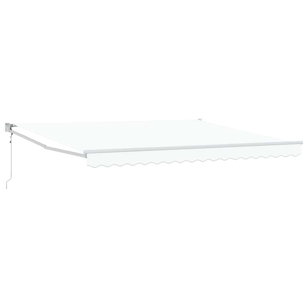Retractable Awning White 400 × 300 cm Polyester and aluminium