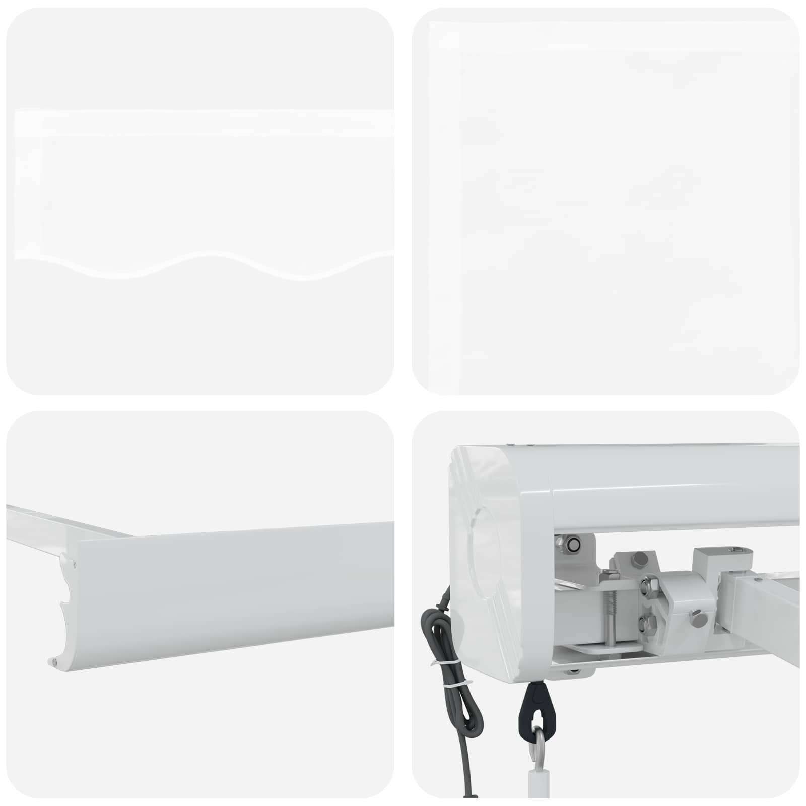 Retractable Awning White 400 × 300 cm Fabric, metal