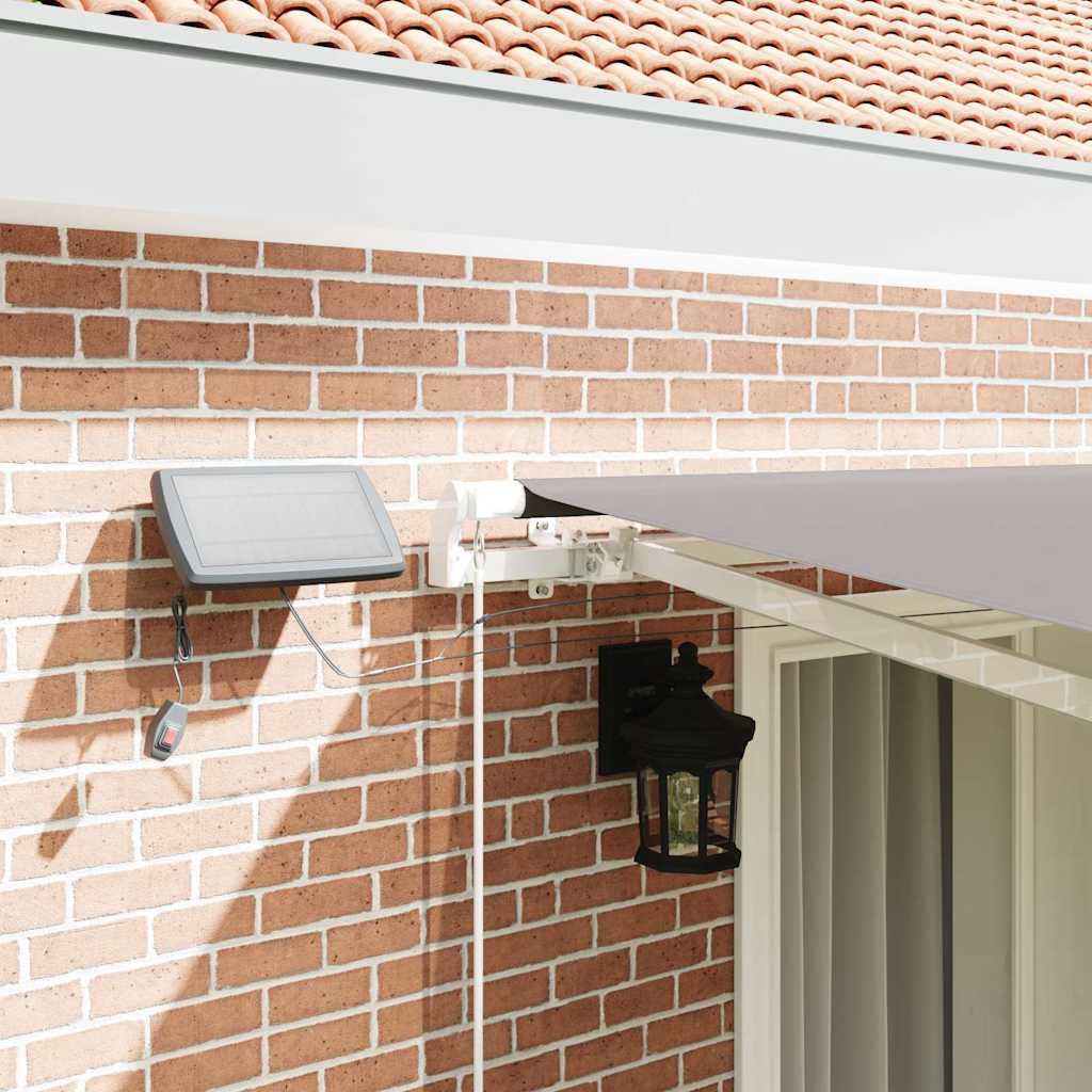Mechaninė markizė su saulės energija maitinamais LED 4 x 3 m