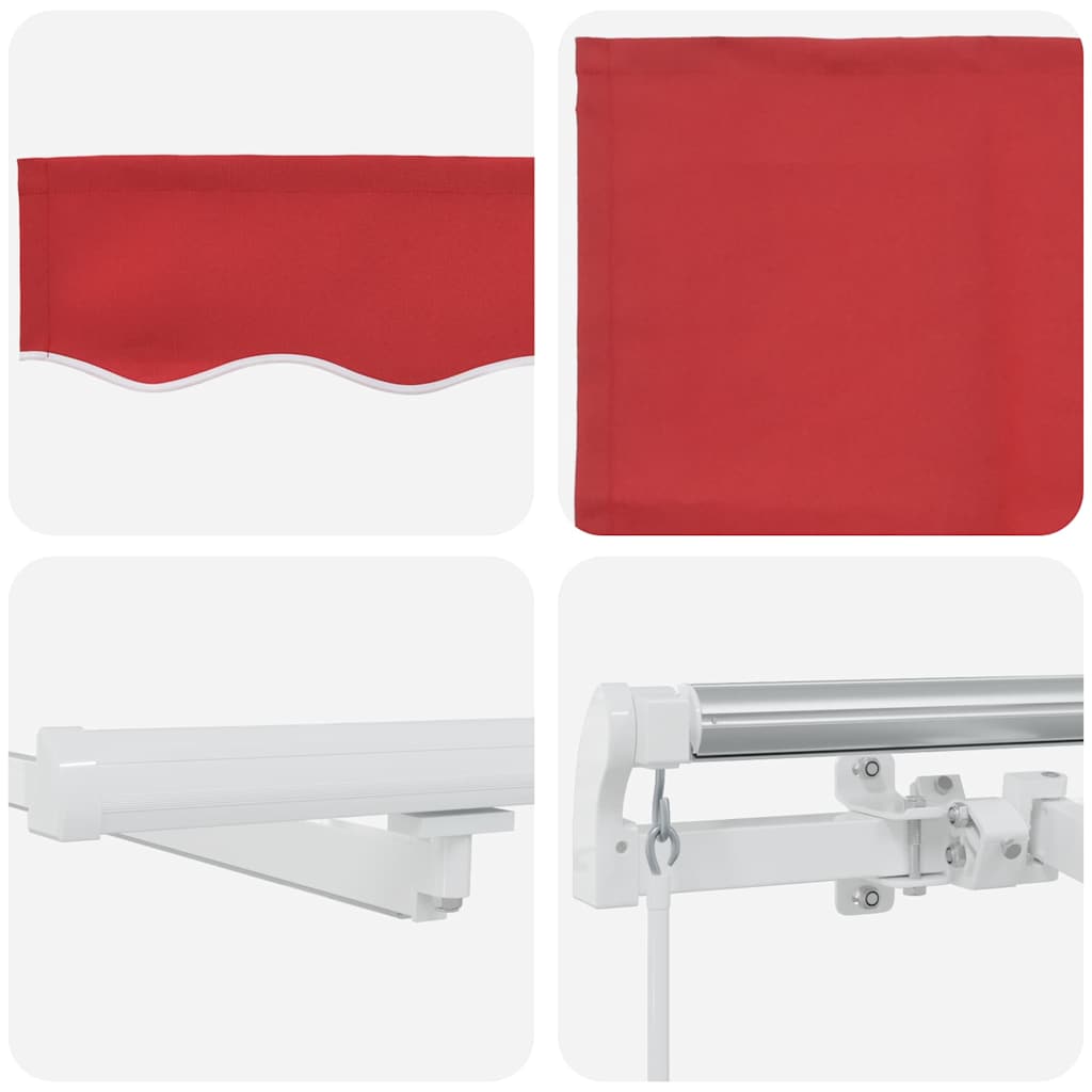 Manual Retractable Awning with LED Red 400x300 cm