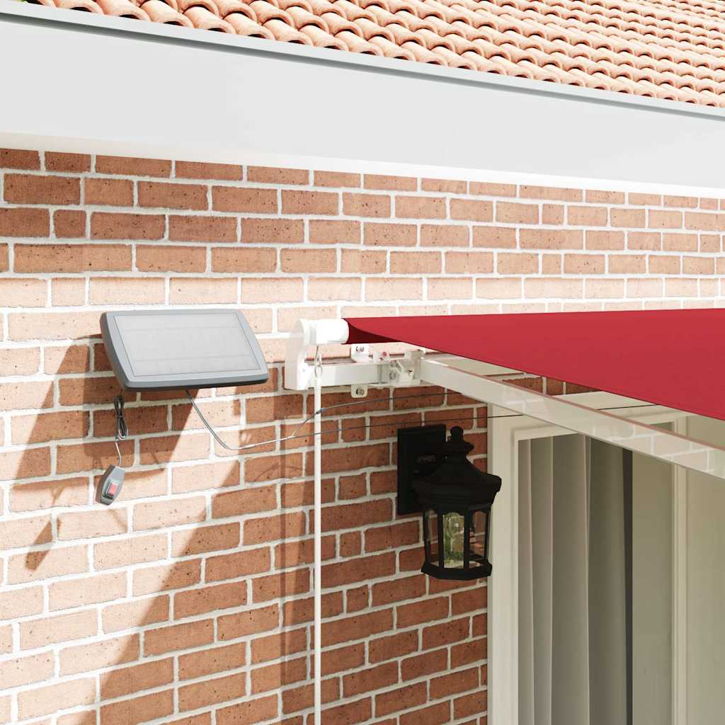 Manual Retractable Awning with LED Red 400x300 cm
