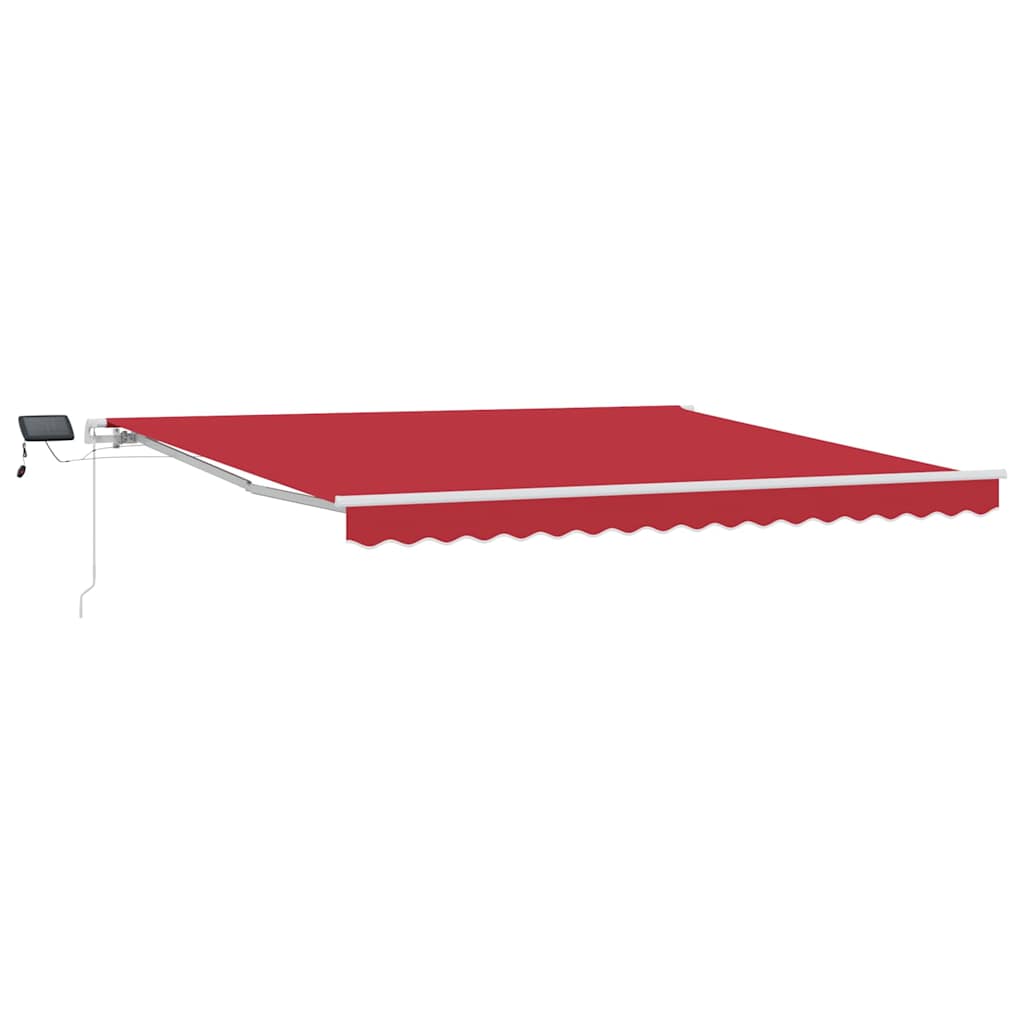 Manual Retractable Awning with LED Red 400x300 cm