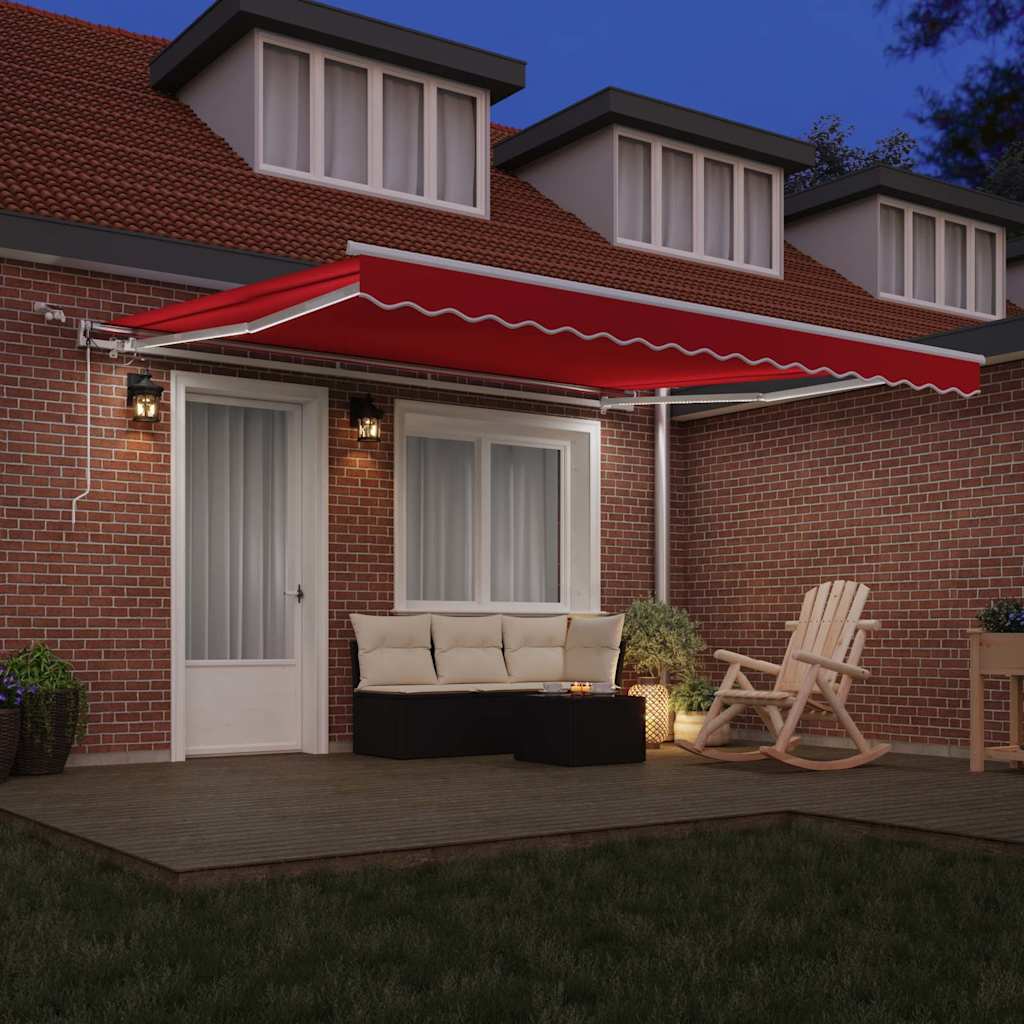 Ištraukiama markizė Raudona 400 × 300 cm Poliesteris ir Metalas