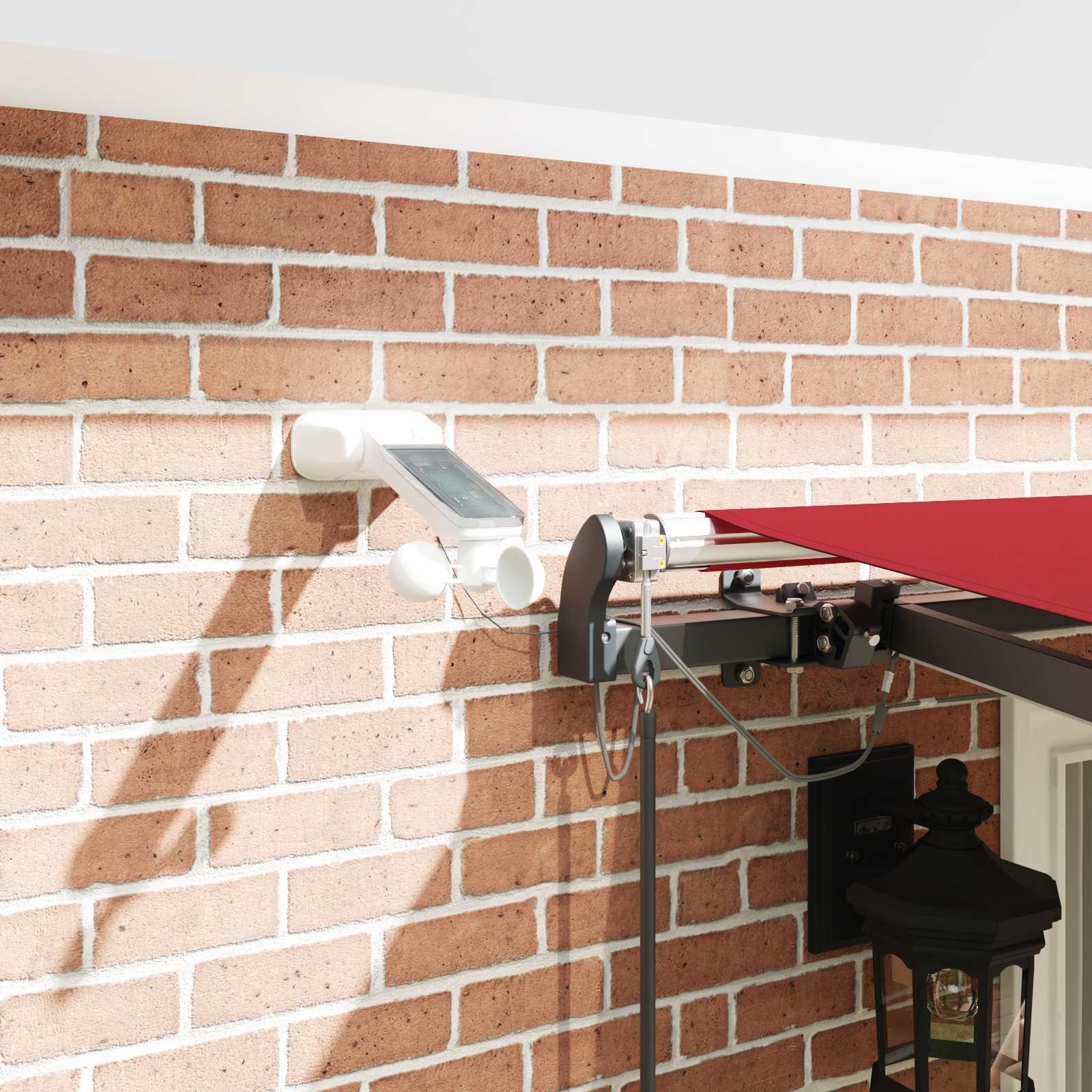 Automatinė ištraukiama markizė su LED Raudona 400x300 cm