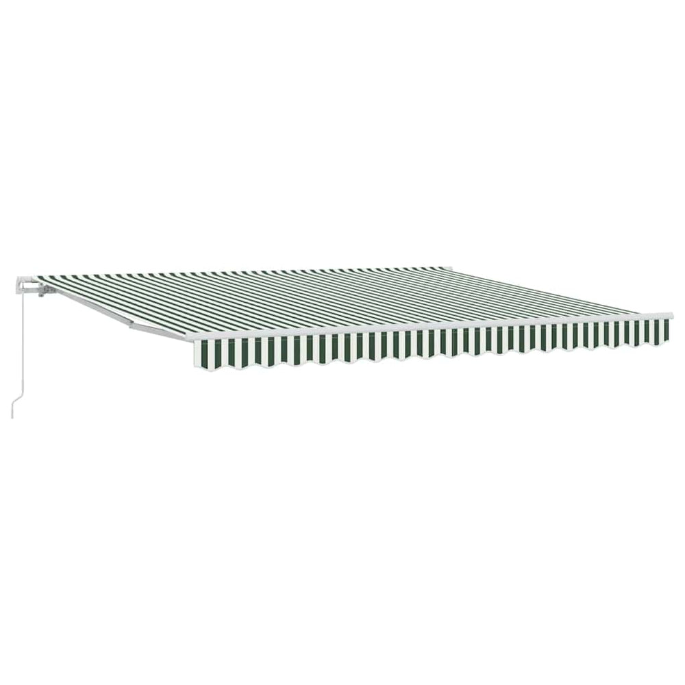 Ištraukiama markizė Žalia ir balta 400 × 300 cm Poliesteris