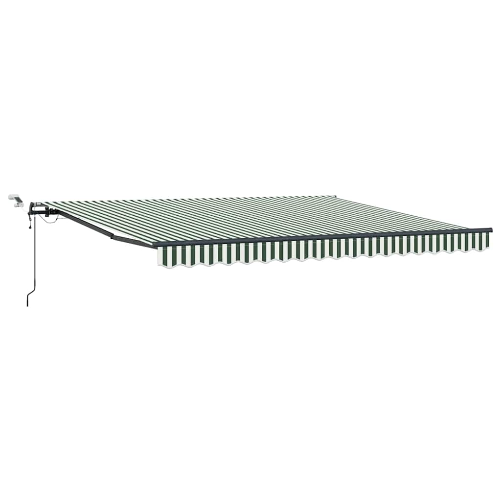 Saulessargs Audums ar zaļu un baltu 400 × 300 cm Poliesters
