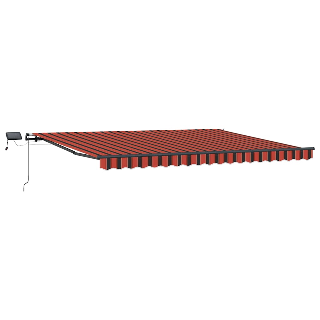 Manuāla markīze ar LED oranžā un brūnā krāsā 400x350 cm