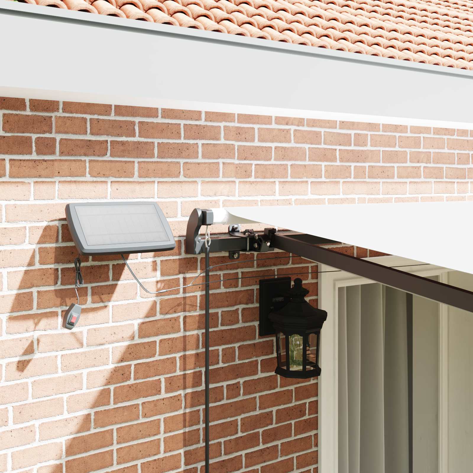 rankinė atitraukiama markizė su LED Balta 400x350 cm