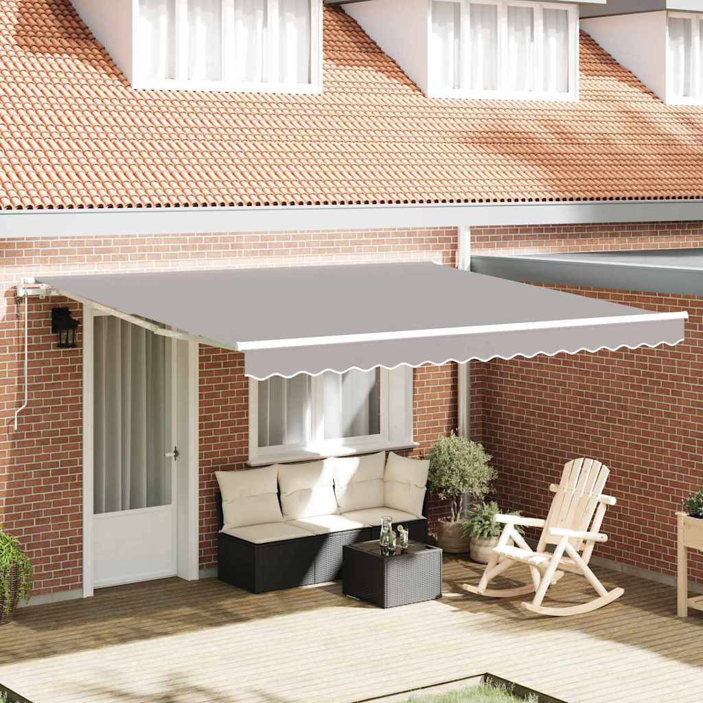 Electric Retractable Awning Light Grey 400 × 350 cm