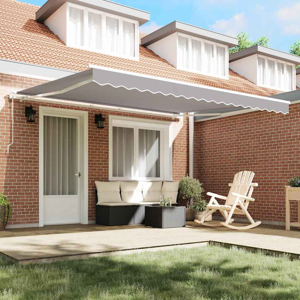 Electric Retractable Awning Light Grey 400 × 350 cm