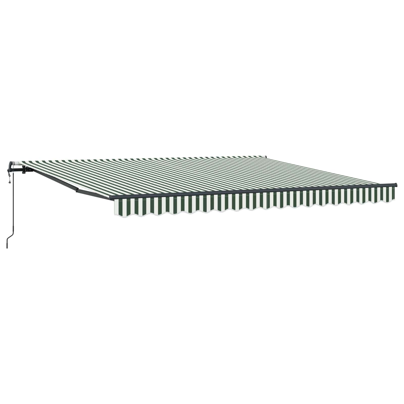 Izvelkams tents Zaļš un balts 400 × 350 cm