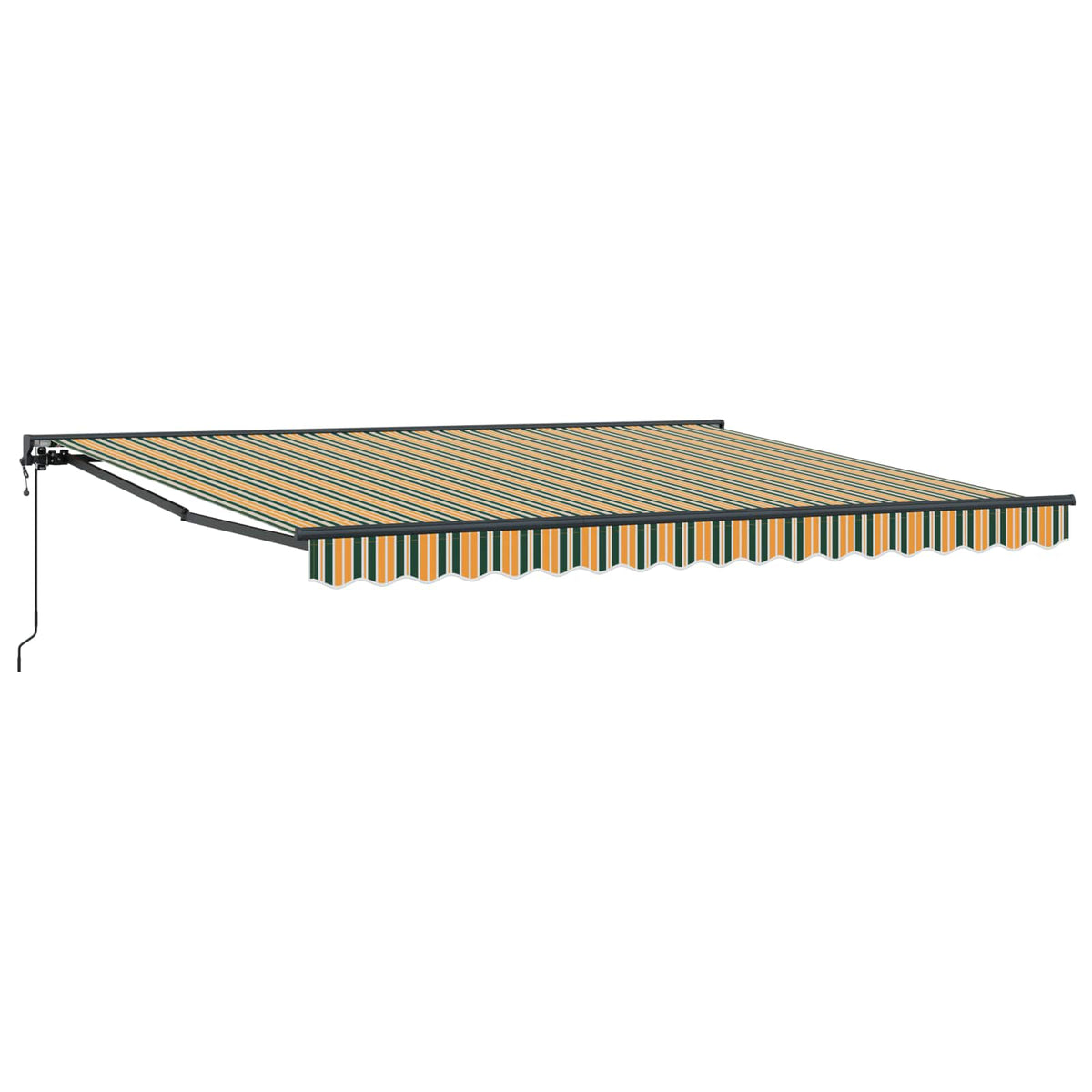 Ištraukiama markizė Žalia ir balta 400 × 350 cm Poliesteris