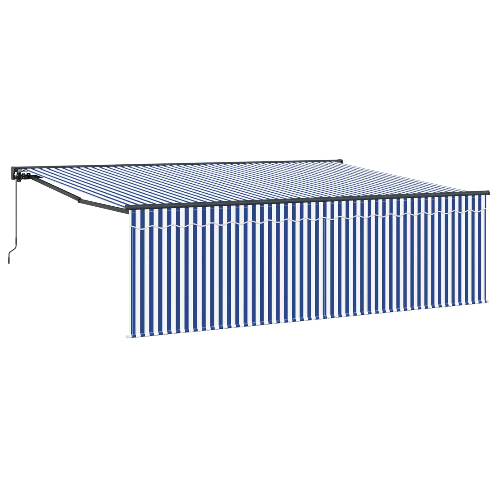 Izvelkama markīze Zila un balta Antracīta 450 × 300 cm