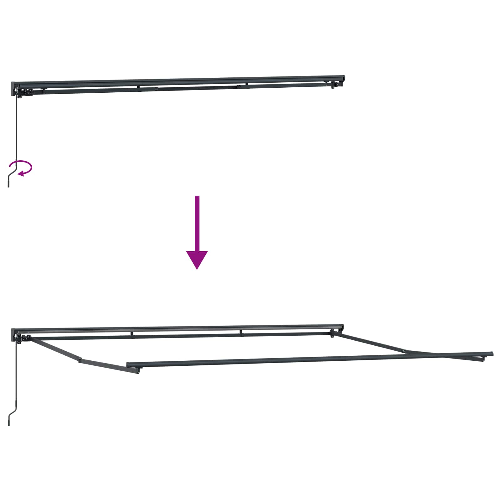 Ištraukiama markizė Kreminė 450 × 300 cm Poliesteris ir Metalas