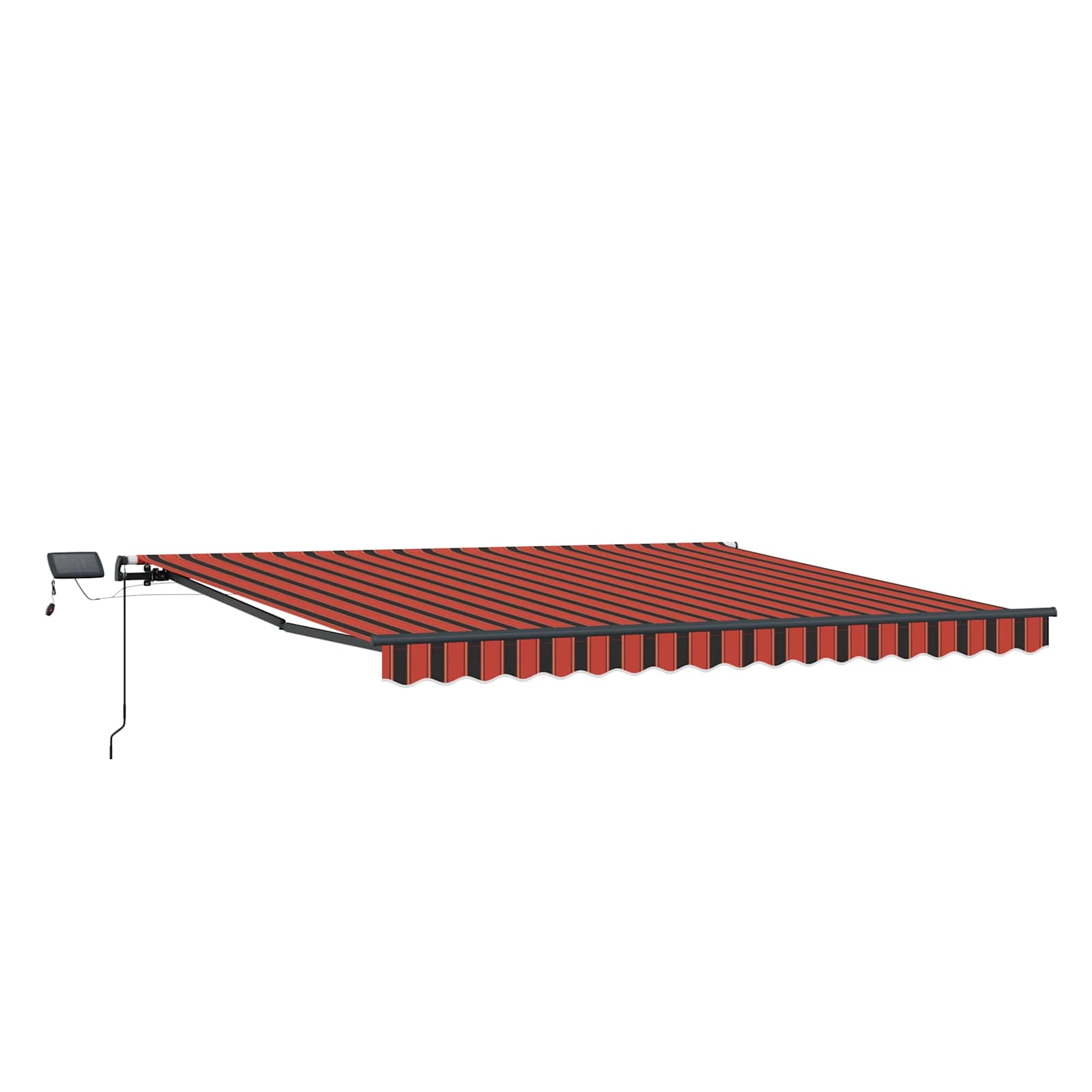 Rankinė įtraukiama markizė su LED oranžinė ir ruda 450x300 cm