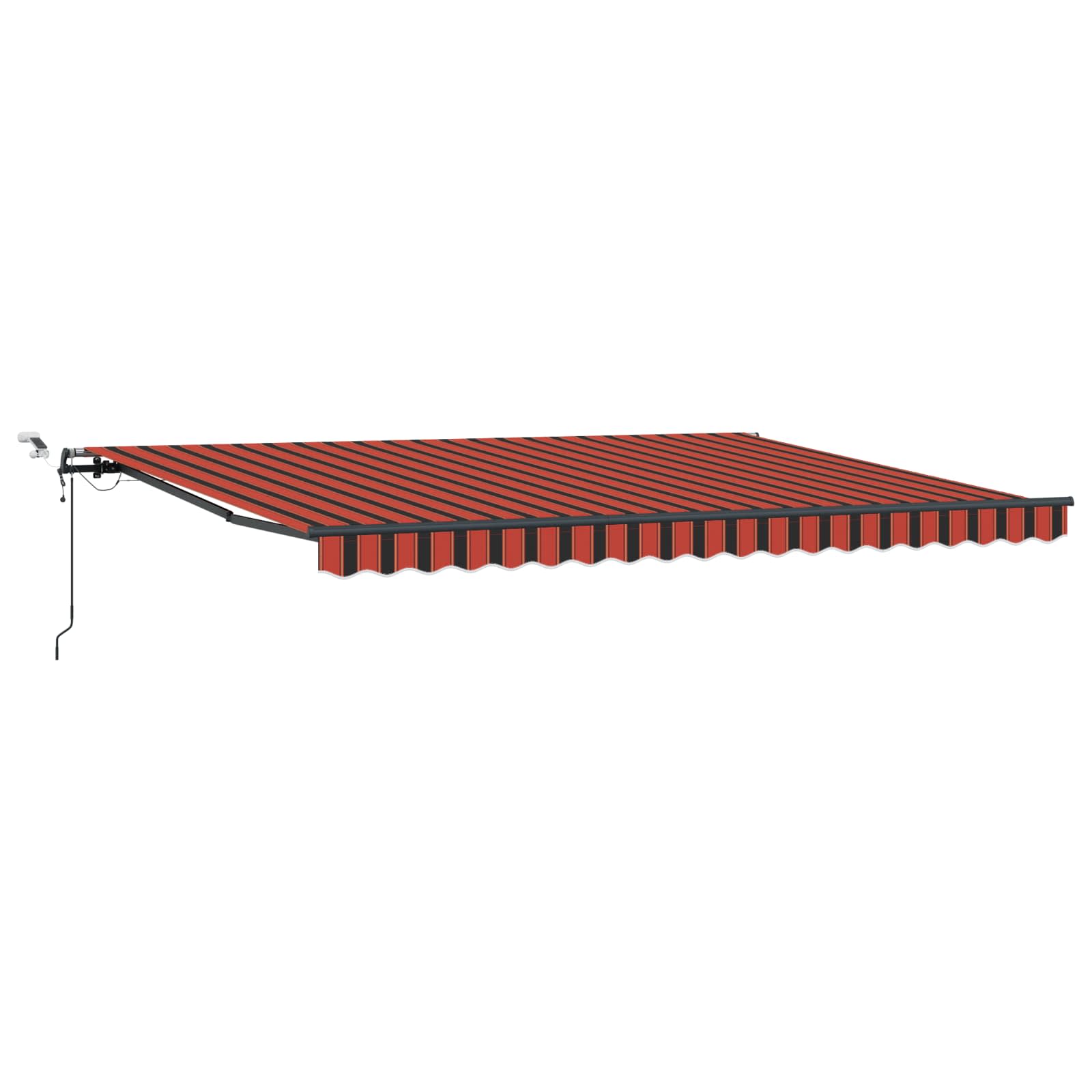 Automātiska ievelkama markīze ar LED, oranžā un brūnā krāsā, 450x300 cm
