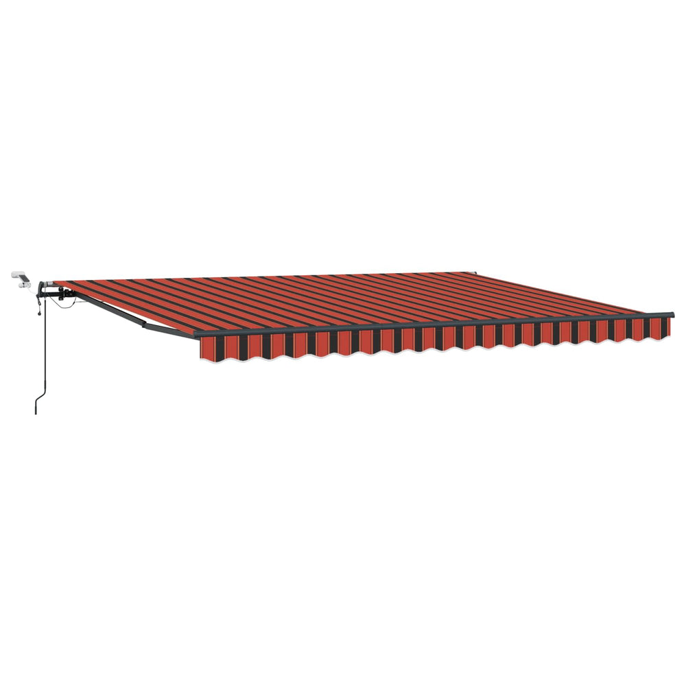 Automatinė įtraukiama markizė su LED, oranžinės ir rudos spalvos, 450x300 cm
