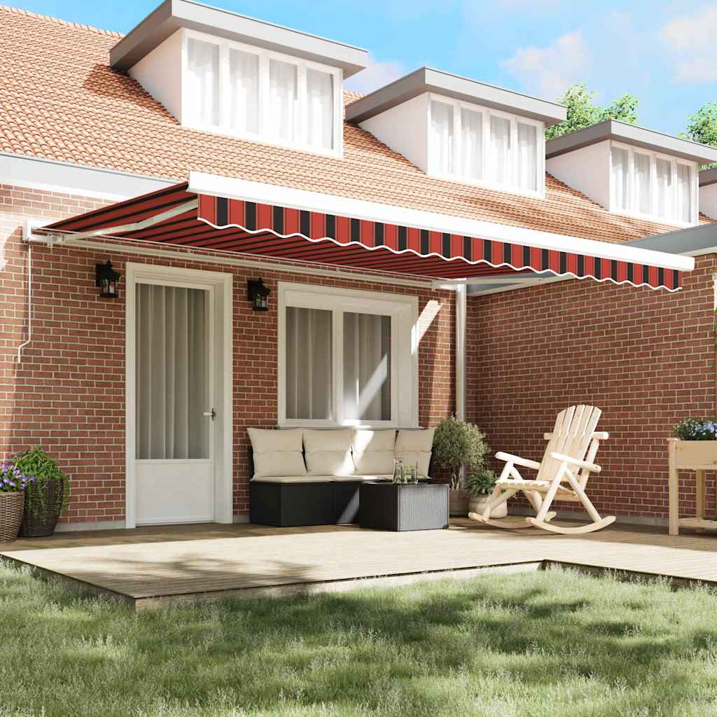 Retractable Awning Red and Black 450 x 300 cm