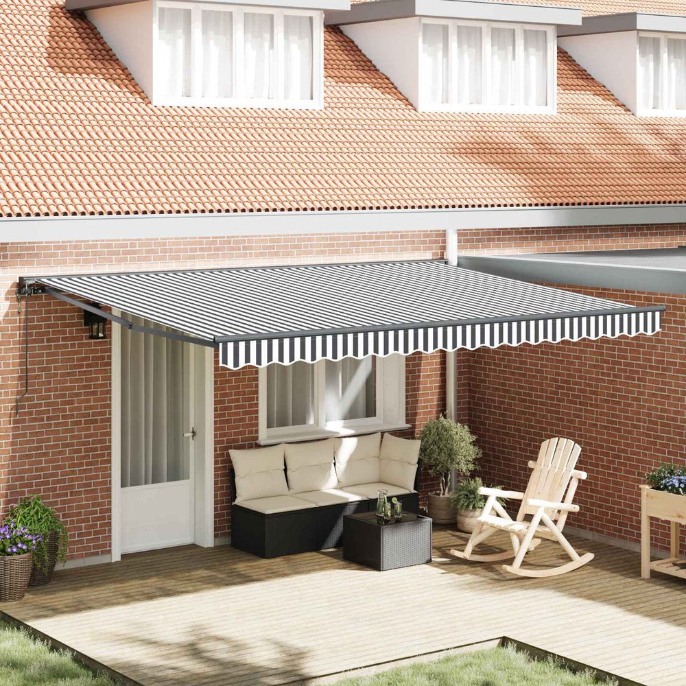 Ištraukiama markizė Antracito ir baltos 450 × 300 cm