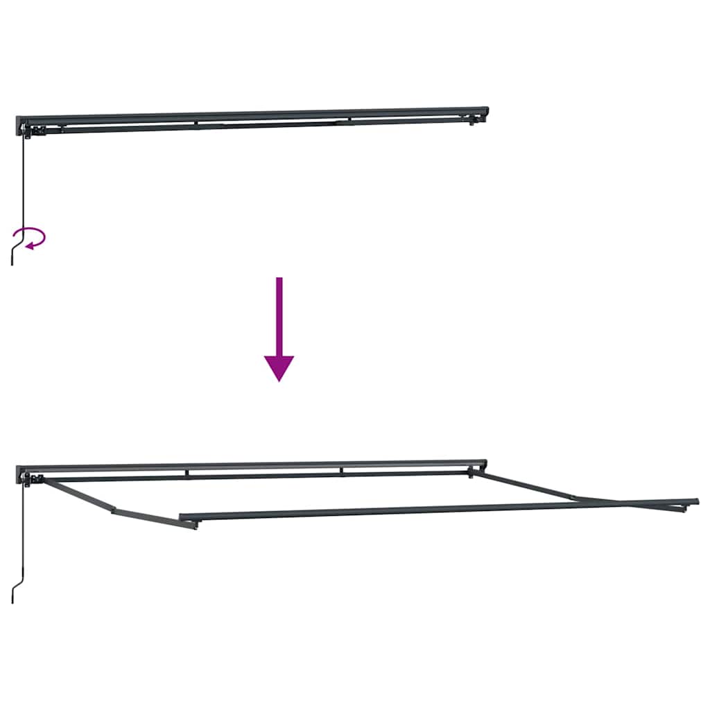Ištraukiama markizė Balta 450x300 cm Poliesteris ir Metalas
