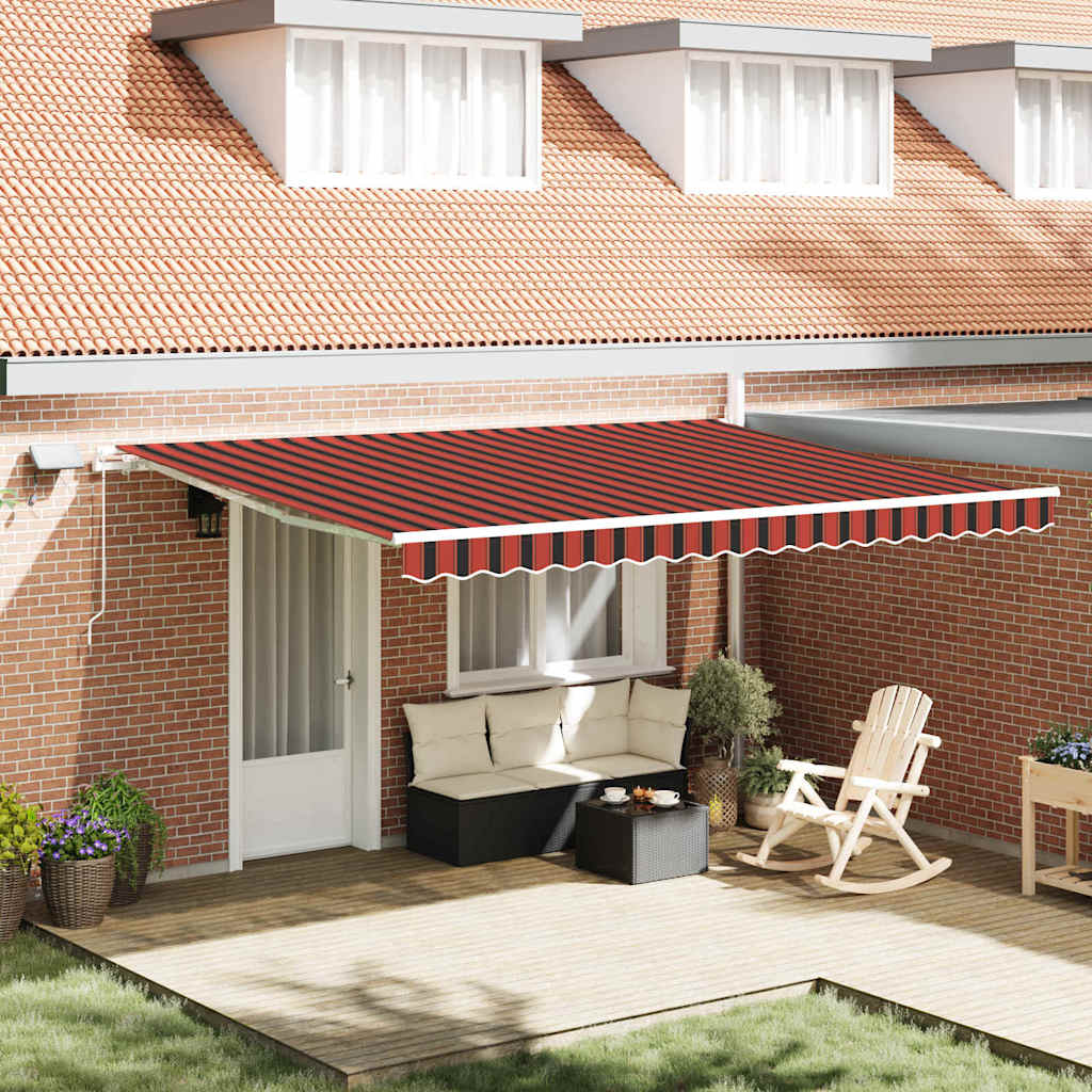 Retractable awning orange and brown 450 x 350 cm