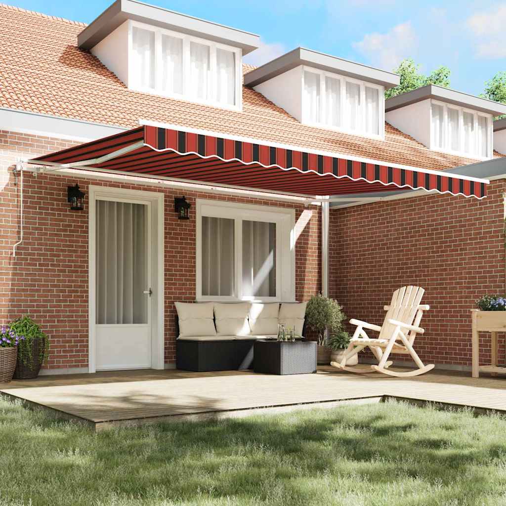 Electric Retractable Awning Orange and Brown 450 × 350 cm