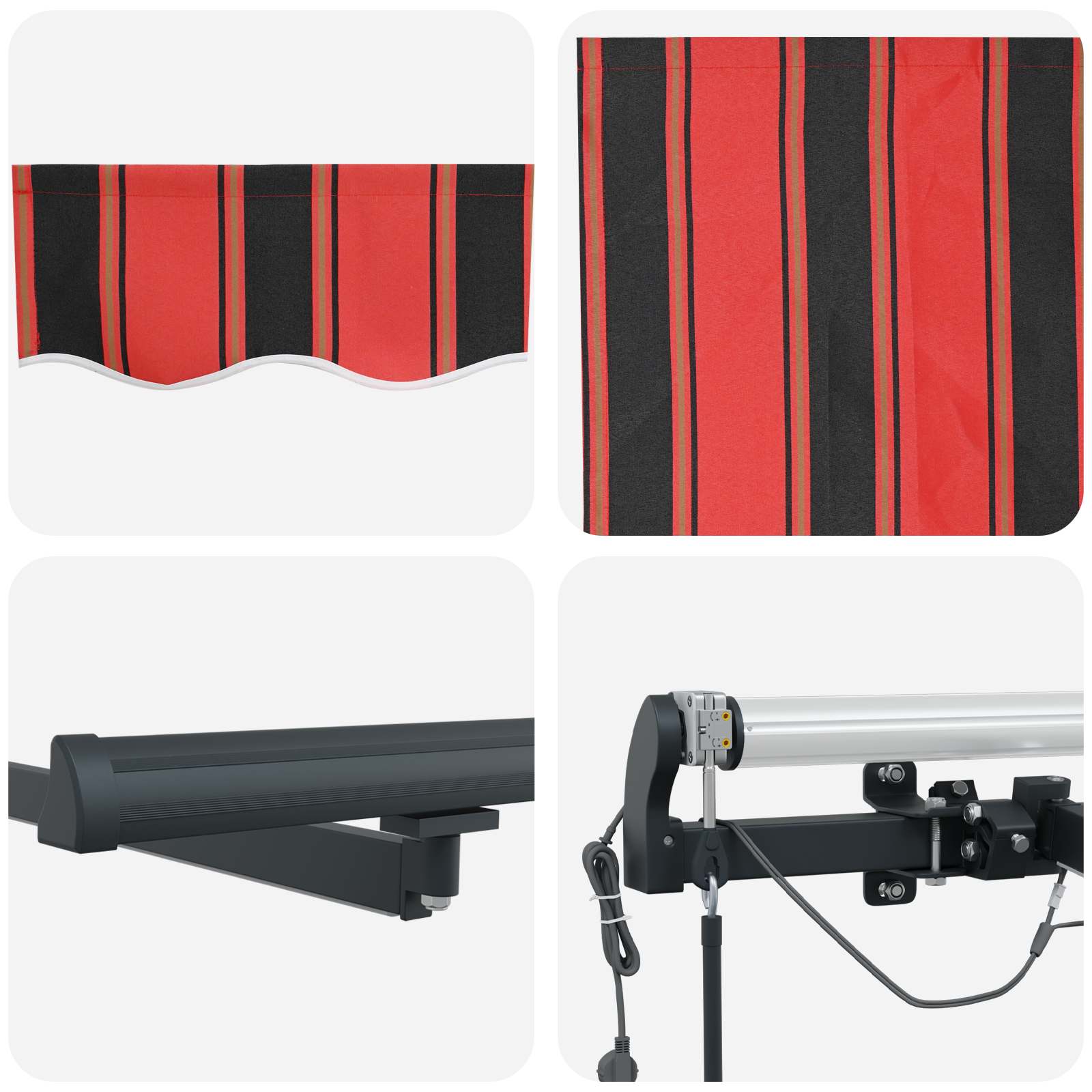 Lietussarga audums oranžā un brūnā krāsā 450 × 350 cm Poliesteris